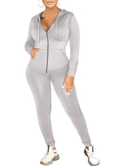 Women's Two Piece Tracksuit Set Long Sleeve Zipper Hoodie Jacket with Sweatpants Sweatsuit Jogger Workout Set