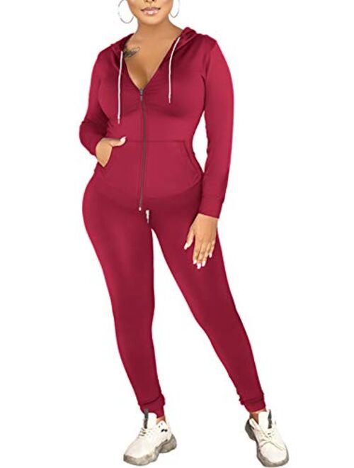 PRETTYGARDEN Women's Two Piece Tracksuit Set Long Sleeve Zipper Hoodie Jacket with Sweatpants Sweatsuit Jogger Workout Set