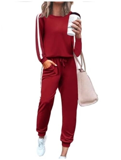 Women's Long Sleeve Tracksuit Casual Sweatsuits Sets 2 Piece Jogging Suit Cotton Outfits Clothes with Pocket