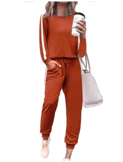 Women's Long Sleeve Tracksuit Casual Sweatsuits Sets 2 Piece Jogging Suit Cotton Outfits Clothes with Pocket