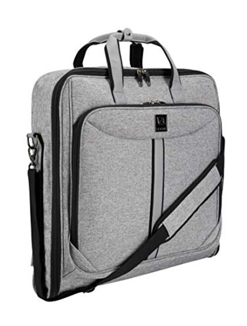 ZEGUR Suit Carry On Garment Bag for Travel & Business Trips With Shoulder Strap (Black)