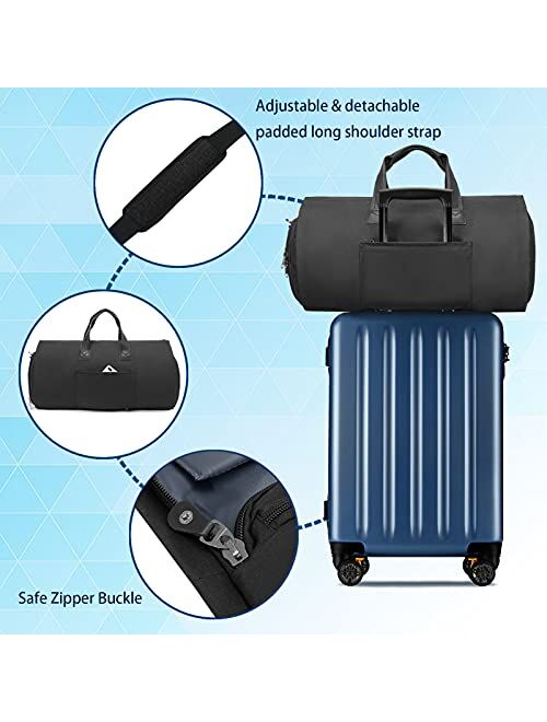 BUG Garment Bags, Convertible Garment Bag with Shoulder Strap, Shoes Compartment, Carry on Travel Suit Bags, 2 in 1 Garment Duffle Bag for Men Women Weekender Bag (Extra 