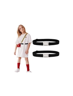 2 Pack Kids Adjustable Magnetic Belt Boys Girls Elastic Belt with Easy Magnetic Buckle By XZQTIVE