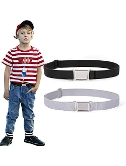 2 Pack Kids Adjustable Magnetic Belt Boys Girls Elastic Belt with Easy Magnetic Buckle By XZQTIVE