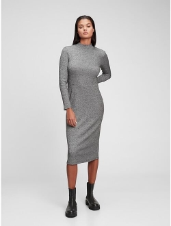 Ribbed Turtleneck Midi Thanksgiving Dress