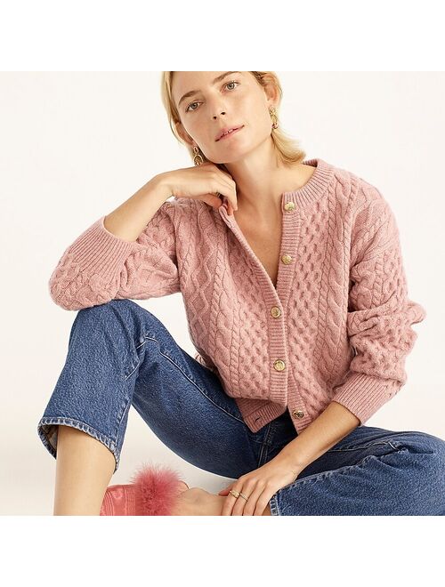 J.Crew: Cable-knit Cardigan Sweater For Women