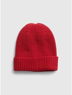 Kids Organic Cotton Waffle-Knit Thanksgiving Beanie