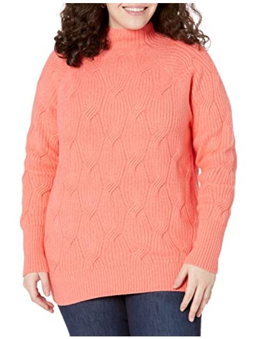 Amazon Essentials Women's Soft Touch Funnel Neck Cable Sweater