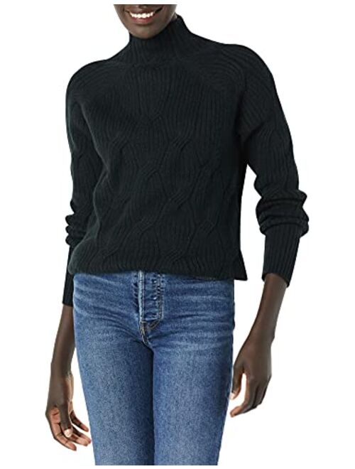 Amazon Essentials Women's Soft Touch Funnel Neck Cable Sweater