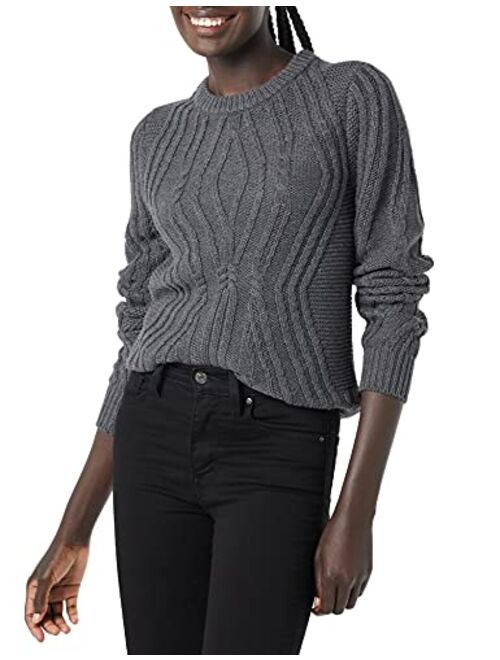 Amazon Essentials Women's 100% Cotton Crewneck Cable Sweater