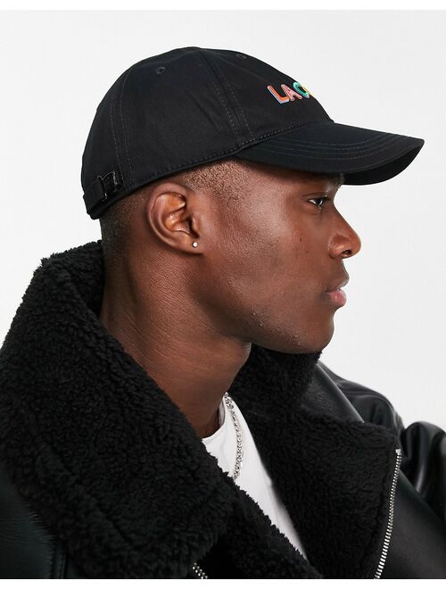 Lacoste colored logo Thanksgiving baseball cap in black