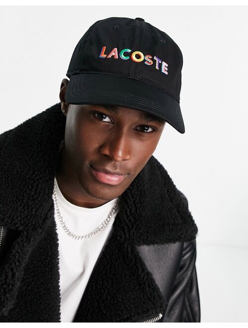 Lacoste colored logo Thanksgiving baseball cap in black