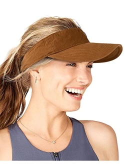 Sun Visors for Women Men Sports Sun Visor Hats for Women Cotton Summer UV Hat with Ponytail Hole