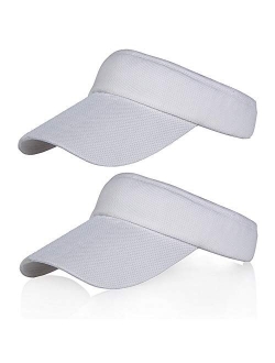 Sun Visors for Women and Girls, Long Brim Soft Sweatband Adjustable Hats