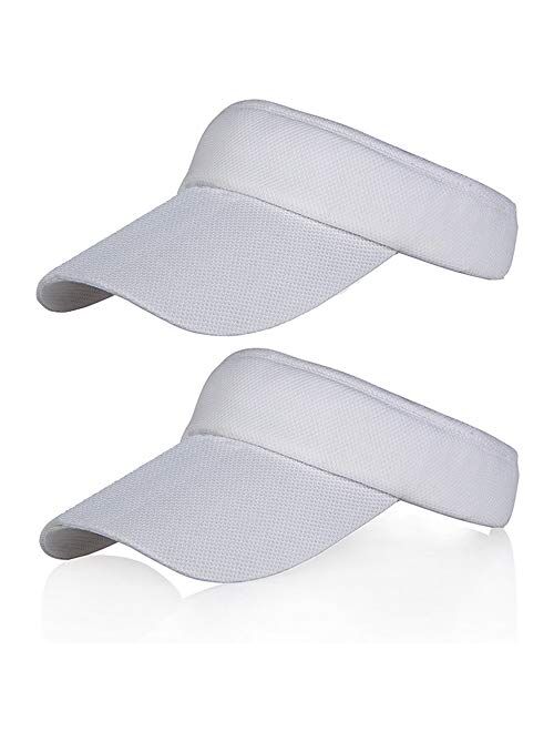 Sun Visors for Women and Girls, Long Brim Soft Sweatband Adjustable Hats