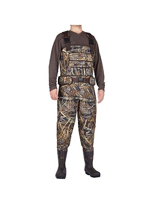 HISEA Chest Waders Neoprene Duck Hunting Waders for Men with 600G Insulated  Boot Waterproof Camo Bootfoot Fishing Waders
