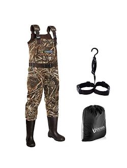 OXYVAN Duck Hunting Waders for Men with Boots Fishing Chest Neoprene Boots & Waders for Women Waterproof Insulated MAX5 Camo Fly Fishing Waders