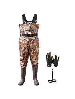 SaphiRose Men's Bootfoot Chest Wader 2-Ply Nylon/PVC Waterproof Fishing & Hunting Waders with Boots Hanger for Men and Women