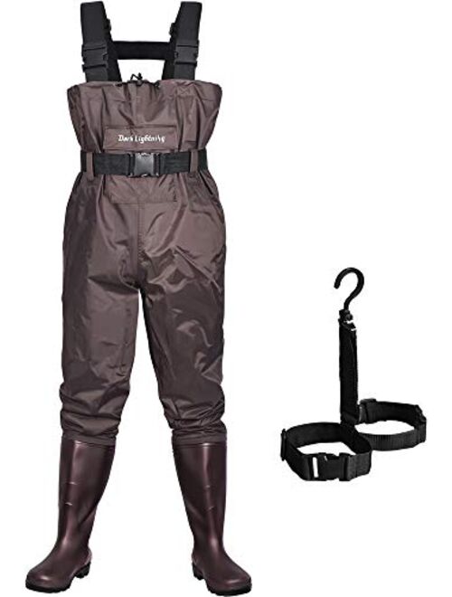 Dark Lightning Fly Fishing Waders for Men and Women with Boots, Mens/Womens High Chest Wader with Boot Hanger