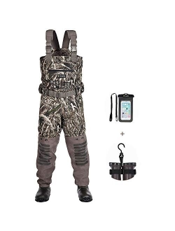 TIDEWE Breathable Insulated Chest Wader with Boot Hanger, 1600G Insulation Waterproof Hunting Wader with Steel Shank Boots, 200 Insulated Liner Realtree Max 5 & Mossy Oak