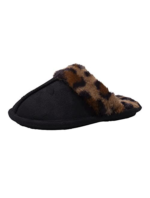 Jessica Simpson Girls Comfy Slippers - Cute Faux Fur Slip-on Shoes Memory Foam House Slipper