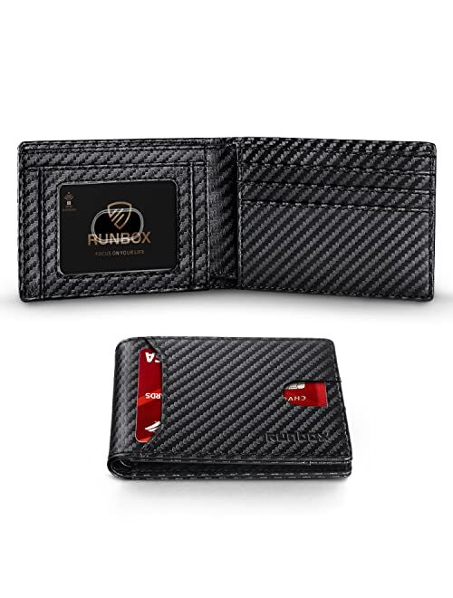 Buy Runbox Leather Bifold Wallets for Men with Rfid Blocking Large ...