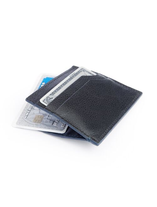 ROYCE New York Men's Pebbled Leather Credit Card Case