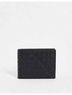 leather wallet in black weave