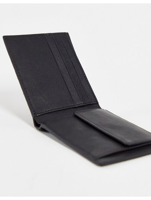 Asos Design leather wallet in black weave