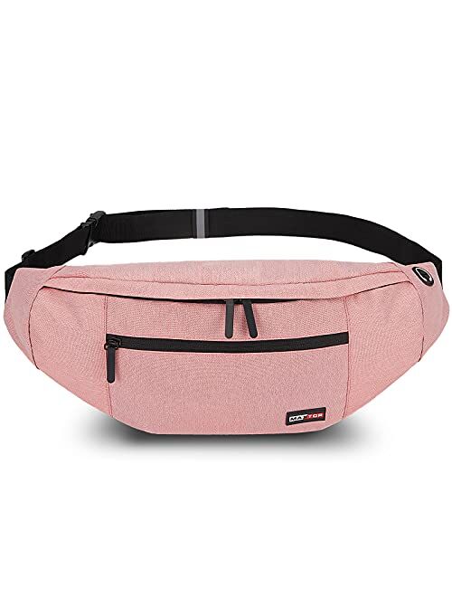 MAXTOP Large Crossbody Fanny Pack with 4-Zipper Pockets,Gifts for Enjoy Sports Festival Workout Traveling Running Casual Hands-Free Wallets Waist Pack Phone Bag Carrying 