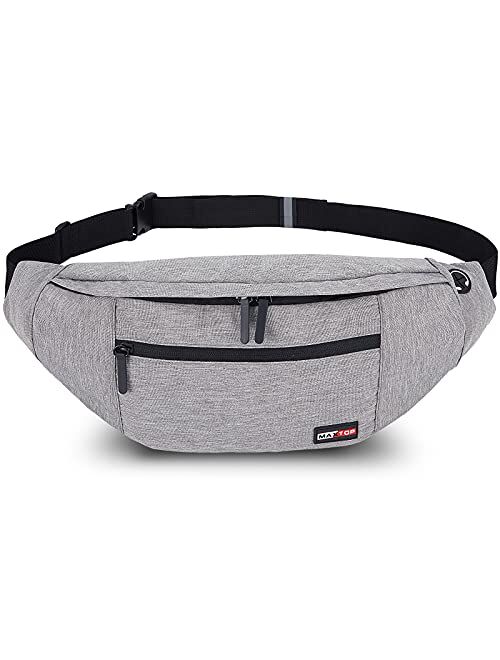 MAXTOP Large Crossbody Fanny Pack with 4-Zipper Pockets,Gifts for Enjoy Sports Festival Workout Traveling Running Casual Hands-Free Wallets Waist Pack Phone Bag Carrying 