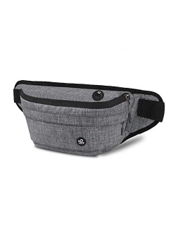 WATERFLY Fanny Pack for Men Women Water Resistant Large Hiking Waist Bag Pack Carrying All Phones for Running Walking Traveling