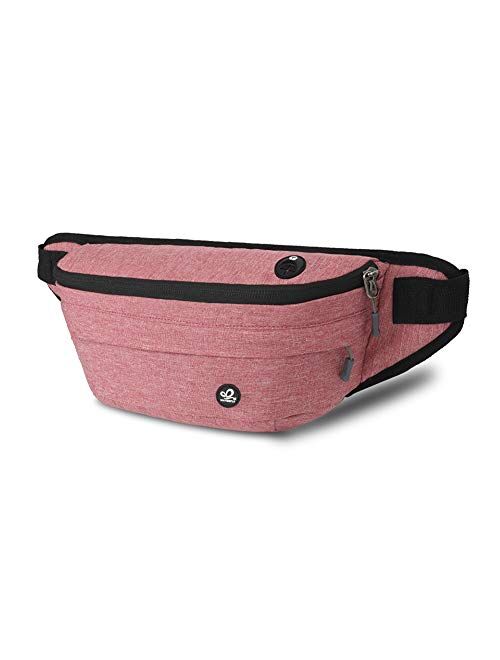 WATERFLY Fanny Pack for Men Women Water Resistant Large Hiking Waist Bag Pack Carrying All Phones for Running Walking Traveling