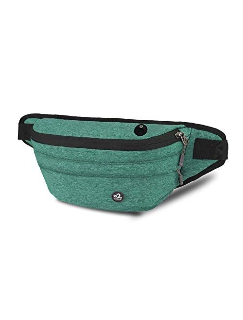 WATERFLY Fanny Pack for Men Women Water Resistant Large Hiking Waist Bag Pack Carrying All Phones for Running Walking Traveling