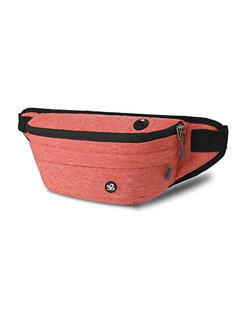 WATERFLY Fanny Pack for Men Women Water Resistant Large Hiking Waist Bag Pack Carrying All Phones for Running Walking Traveling