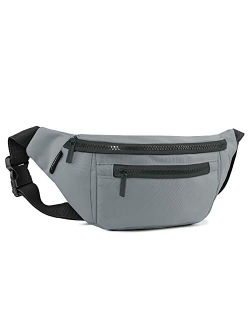 Fanny Pack for Men Women,Crossbody Waist Bag Pack,Belt Bag for Travel Walking Running Hiking Cycling,Easy Carry Any Phone,Wallet (Black)