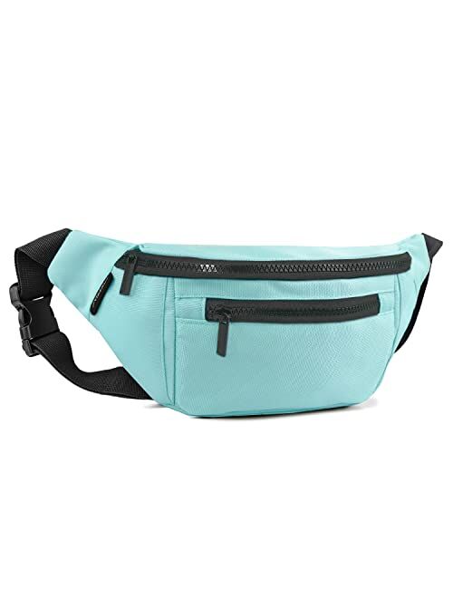 Fanny Pack for Men Women,Crossbody Waist Bag Pack,Belt Bag for Travel Walking Running Hiking Cycling,Easy Carry Any Phone,Wallet (Black)