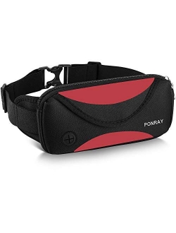 PONRAY Running Belt Fanny Pack - Water Resistant Running Phone Holder for Women Men Jogging Hiking Fitness - Adjustable Running Waist Pack Pouch for iPhone Xs Max 8 7 Plu