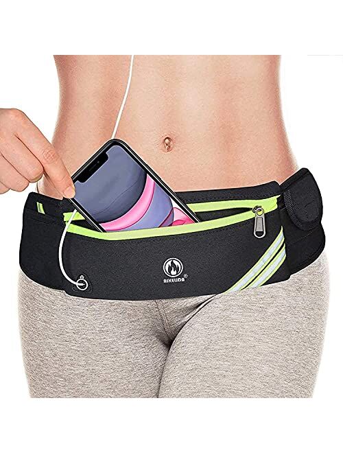 Running Belt for Women Men, Black Runners Belt Fanny Pack - Waist Bag Belt Pack Pouch for Workout, Jogging, Fitness - Adjustable Running Phone Holder for All Kinds of iPh