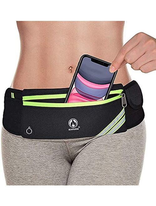 Running Belt for Women Men, Black Runners Belt Fanny Pack - Waist Bag Belt Pack Pouch for Workout, Jogging, Fitness - Adjustable Running Phone Holder for All Kinds of iPh