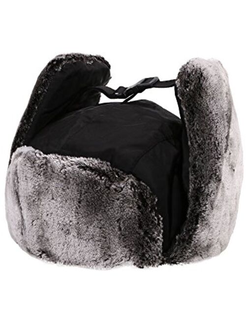 Simplicity Men Women's Winter Weatherproof Faux Fur Lined Trapper Hat with and Mask