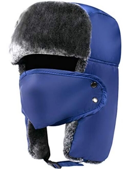 Trapper Hat Winter Hats for Men Trooper Hunting Ski Hat Women Ear Flap Windproof Mask