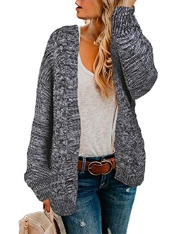 Astylish Womens Open Front Long Sleeve Chunky Knit Cardigan Sweaters Loose Outwear Coat