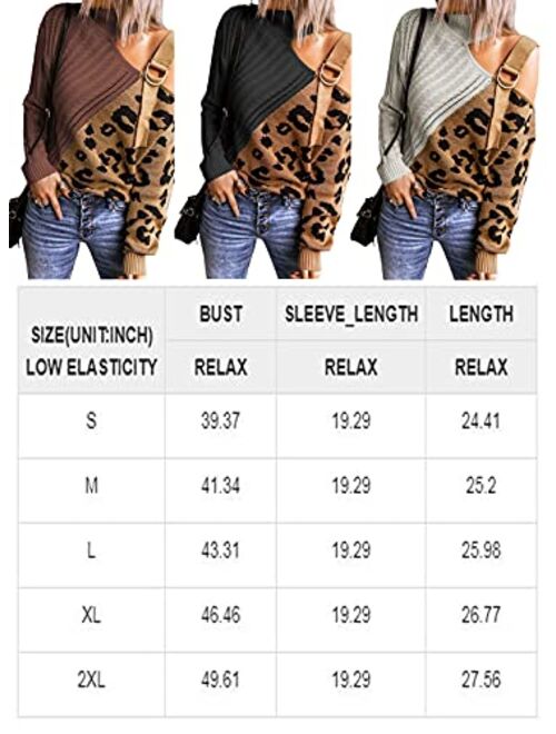 Asvivid Womens Long Sleeve Cold Shoulder Turtleneck Knit Sweater Tops Pullover Casual Loose Jumper Sweaters