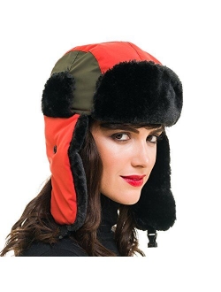 MELIFLUOS DESIGNED IN SPAIN Trapper Bomber Hat for Men and Women Russian Warm Fur Ski for Spring Fall Winter Hunting