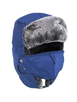 Winter Face Mask For Men - Russian Style Hat Ushanka, Trooper, Trapper Hats for Men and Women - Windproof Ski Mask