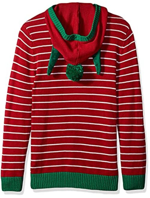 Ugly Christmas Sweater Men's Elf Hooded