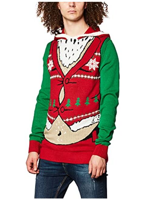 Ugly Christmas Sweater Men's Santa Hooded