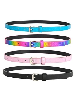 3 Pack Belts for Girls Rainbow Black Silver