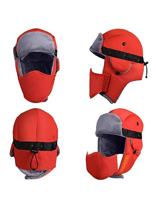 Zacro Trapper Hat - Unisex Winter Trapper Hat Warm Thick Trooper Hats with Windproof Mask for Men and Women